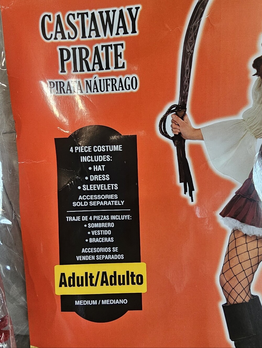 Castaway Pirate Halloween Costume Size Medium - Picture 3 of 8